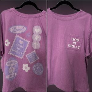 Vibe Pink Crew Neck Tee